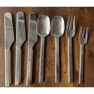 Ward Bennet Signed Rare MCM Supreme Cutlery 7 Pc Fork Spoon Butter Knife‎ AA